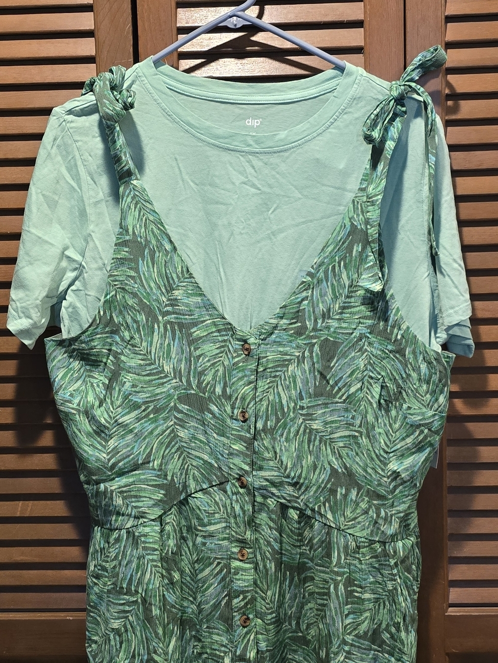 NWT Dip Green Tropical Palm Print Maxi Dress - Size 1X - Picture 15 of 16